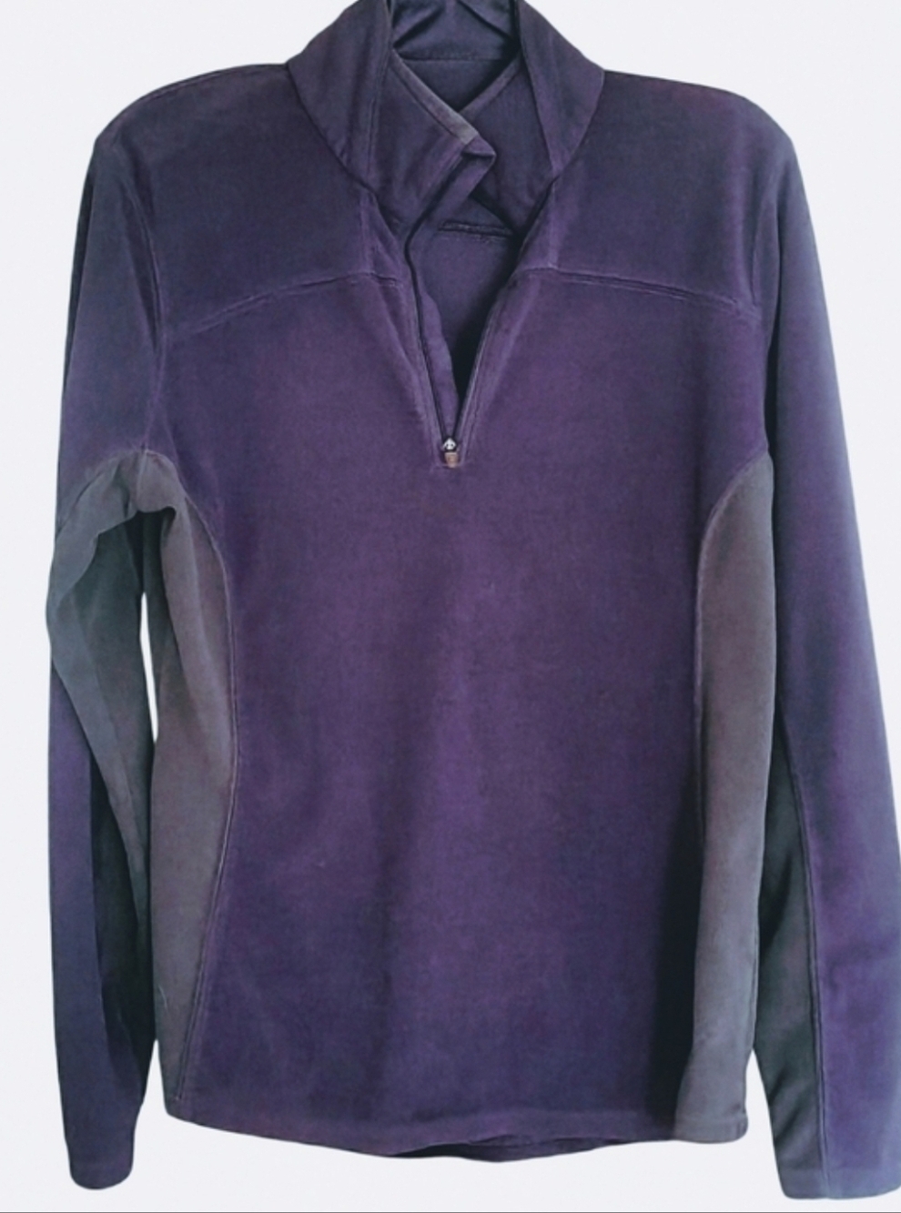 Alpine Design 1/4 Zip Pullover Popover Purple Gray Side Panels. Sz. L